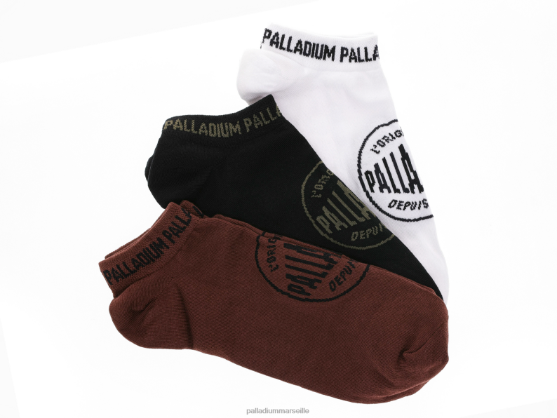 unisexe lot de chaussettes d'angle PJVRJ338 Palladium noir/blanc/marron chaussettes