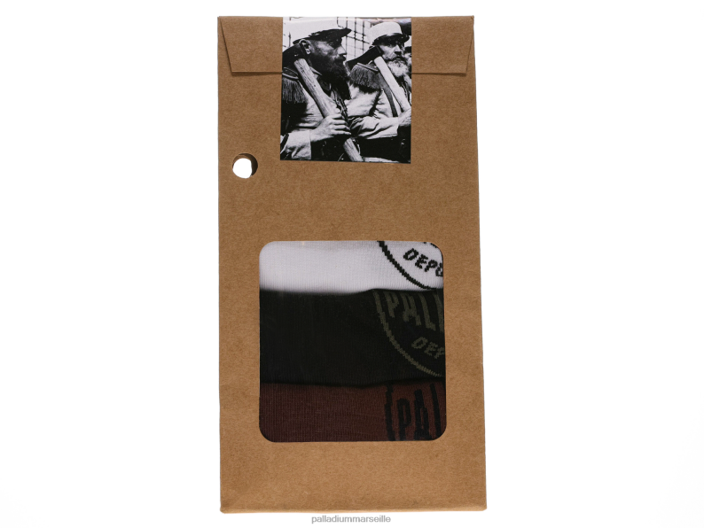 unisexe lot de chaussettes d'angle PJVRJ338 Palladium noir/blanc/marron chaussettes