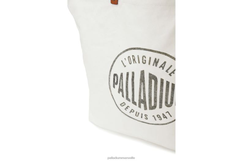 unisexe sac cabas rond à logo PJVRJ325 Palladium Ivoire Sacs