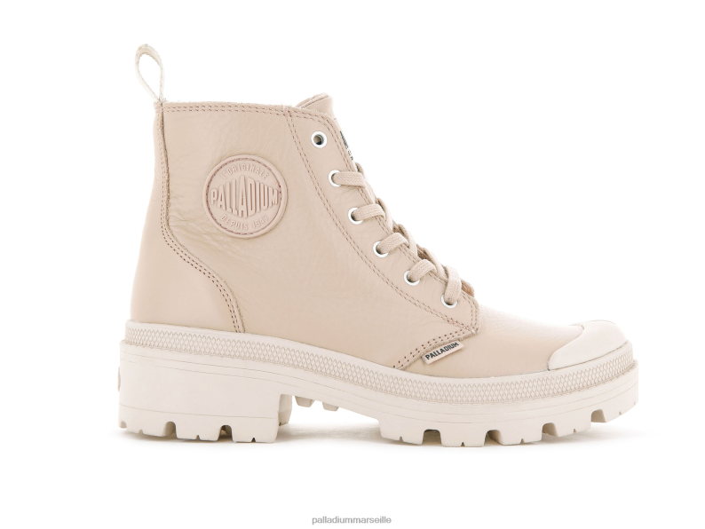 femmes cuir pallabase PJVRJ277 Palladium kaki clair bottes