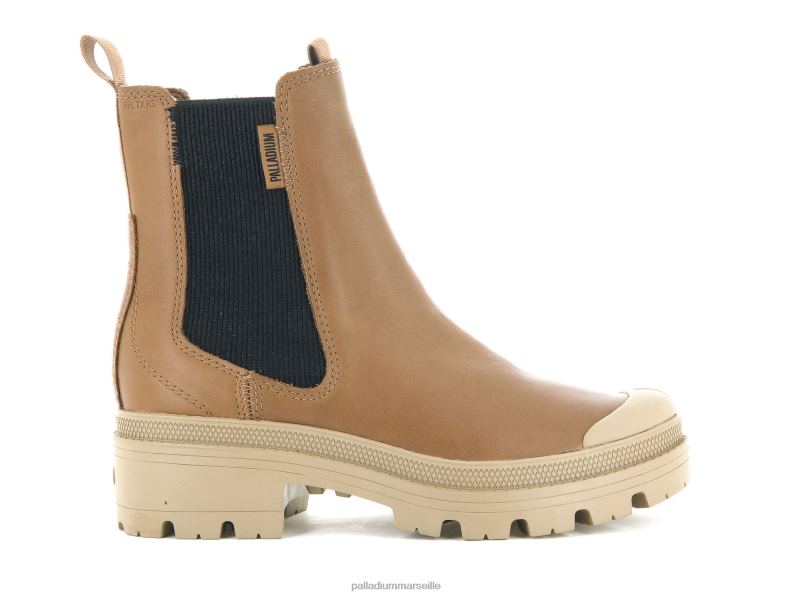femmes cuir pallabase chelsea PJVRJ232 Palladium cher brun bottes