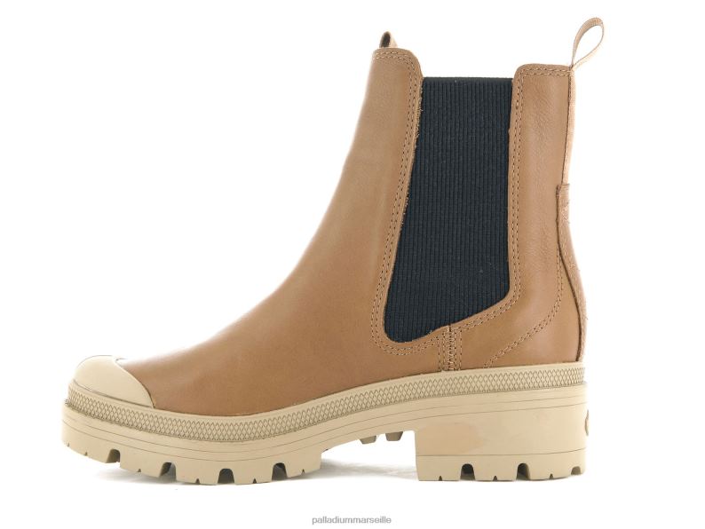 femmes cuir pallabase chelsea PJVRJ232 Palladium cher brun bottes