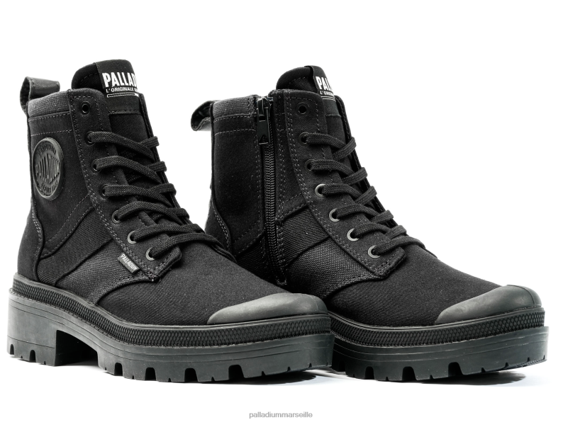 femmes pallabase salut armée PJVRJ218 Palladium noir bottes