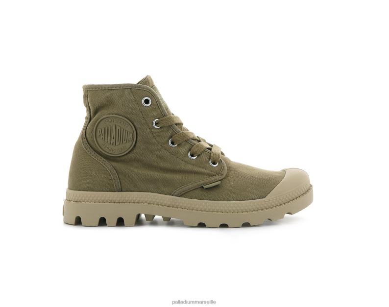 femmes wopampa salut PJVRJ255 Palladium olive/gingembre bottes