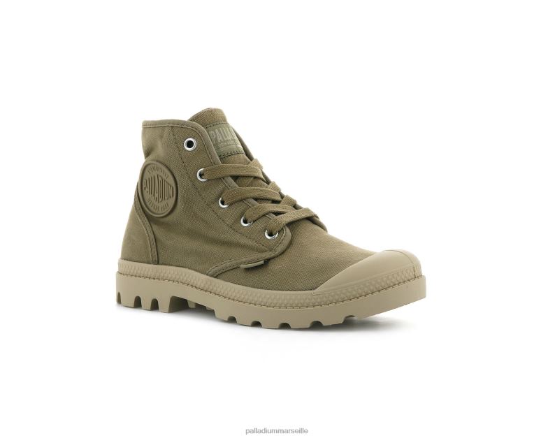femmes wopampa salut PJVRJ255 Palladium olive/gingembre bottes